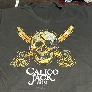 Source Unknown Black Tee with Gold Skull Design